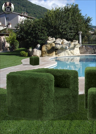 Armchair cm. 120x77 h. grass-covered 90 mm 55