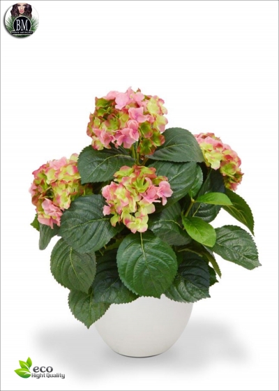 ORTENSIA ARTIFICIALE DELUX C/VASO H. 45cm ROSA