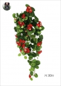 GERANIO Bush Rosso Artificiale H.90cm